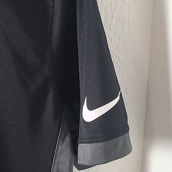 NFL Saints Shirt, Black & Gray with White Nike Logo & Gold Fleur-de-lis, Size M - Picture 3 of 7